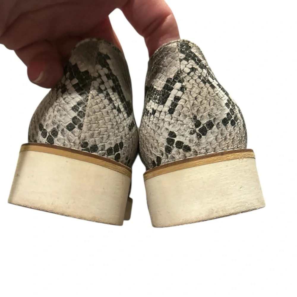 Women’s Snake-Print Slip-On Loafers in Neutral